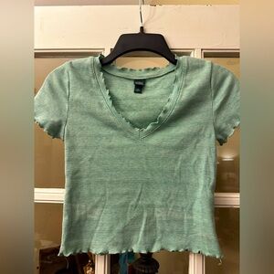 Wild Fable XSmall Cropped Green Shirt